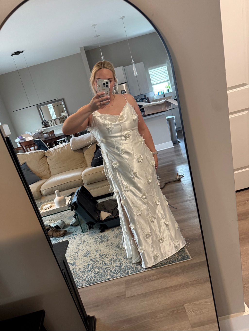Elliatt Lunaria Satin Maxi Dress In White